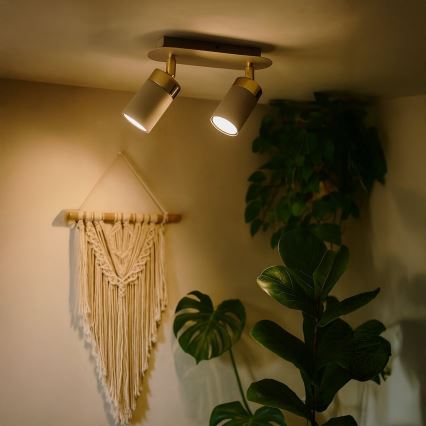 Brilagi - Kohdevalo POKER 2xGU10/25W/230V beige/kulta