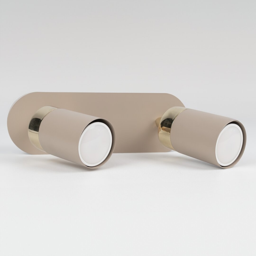 Brilagi - Kohdevalo POKER 2xGU10/25W/230V beige/kulta