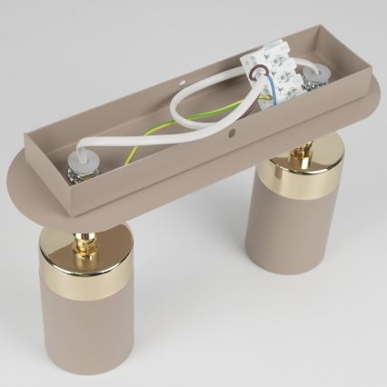 Brilagi - Kohdevalo POKER 2xGU10/25W/230V beige/kulta