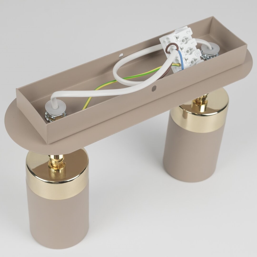 Brilagi - Kohdevalo POKER 2xGU10/25W/230V beige/kulta