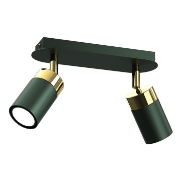 Brilagi - Kohdevalo POKER 2xGU10/25W/230V vihreä/kulta