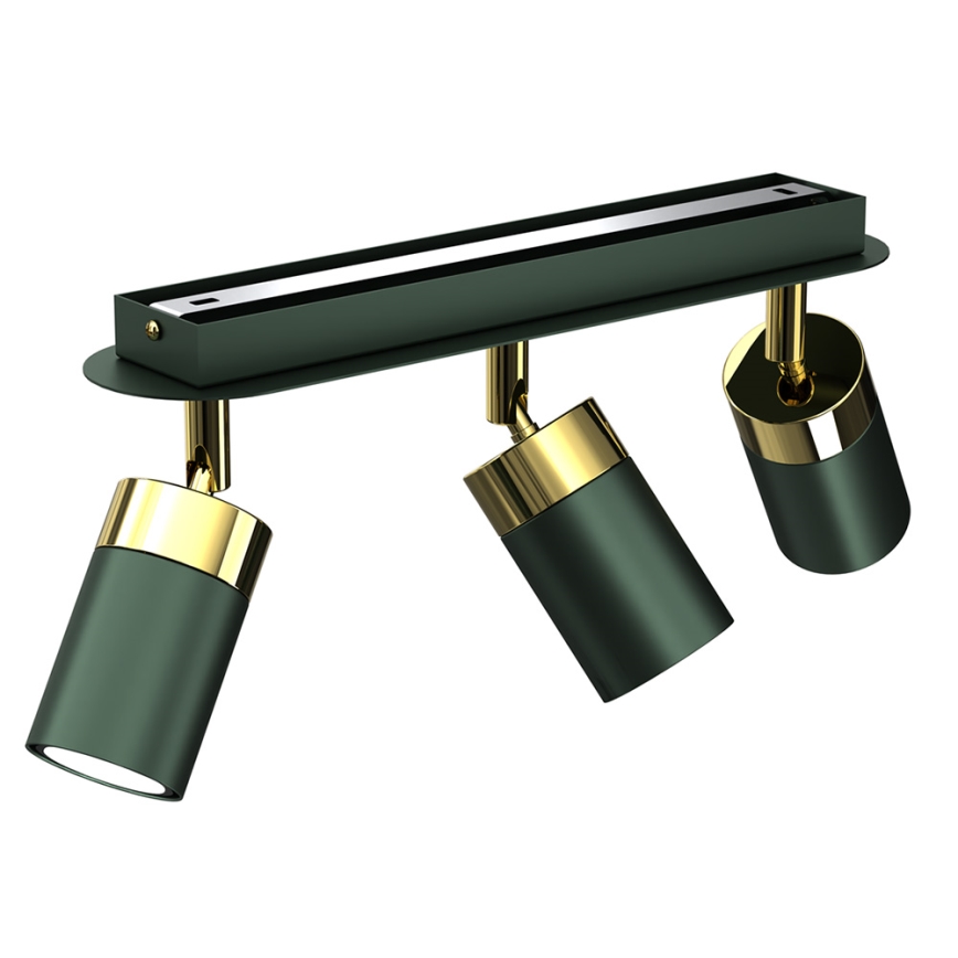 Brilagi - Kohdevalo POKER 3xGU10/25W/230V vihreä/kulta