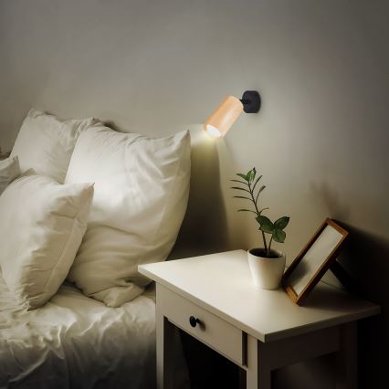 Brilagi - Kohdevalo SELE 1xGU10/30W/230V musta/tammi sisustus