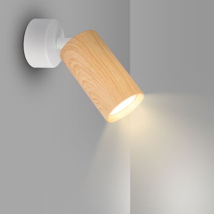 Brilagi - Kohdevalo SELE 1xGU10/30W/230V valkoinen/tammi sisustus