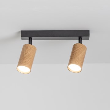 Brilagi - Kohdevalo SELE 2xGU10/30W/230V musta/tammi sisustus