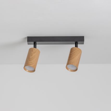 Brilagi - Kohdevalo SELE 2xGU10/30W/230V musta/tammi sisustus