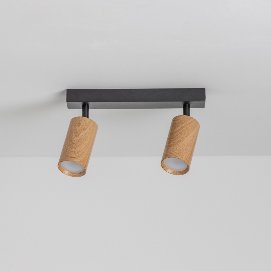 Brilagi - Kohdevalo SELE 2xGU10/30W/230V musta/tammi sisustus