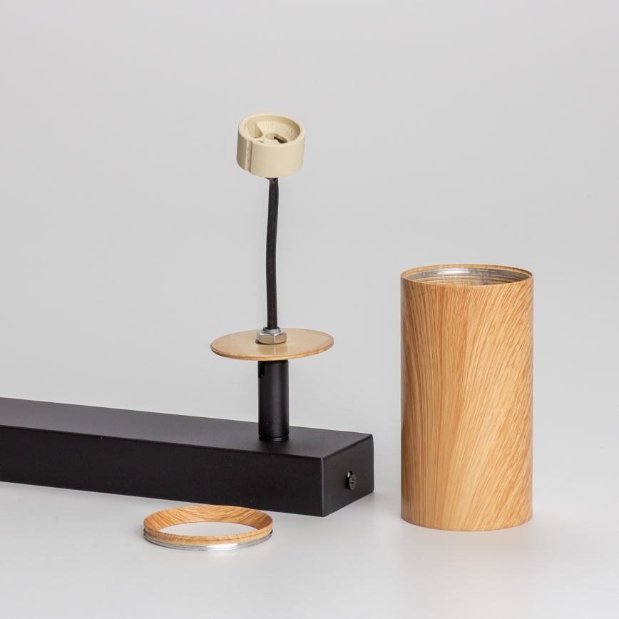 Brilagi - Kohdevalo SELE 2xGU10/30W/230V musta/tammi sisustus