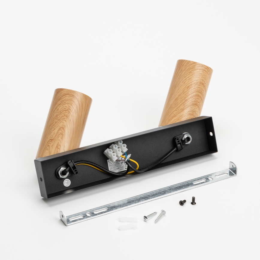 Brilagi - Kohdevalo SELE 2xGU10/30W/230V musta/tammi sisustus