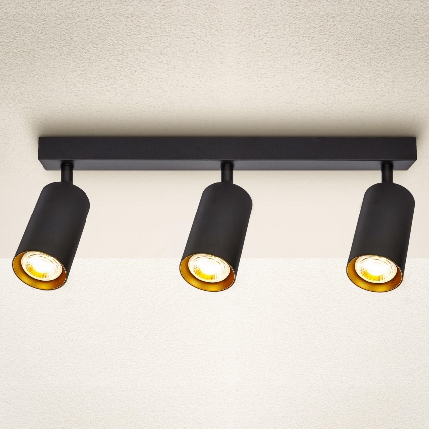 Brilagi - Kohdevalo SELE 3xGU10/30W/230V musta/kulta
