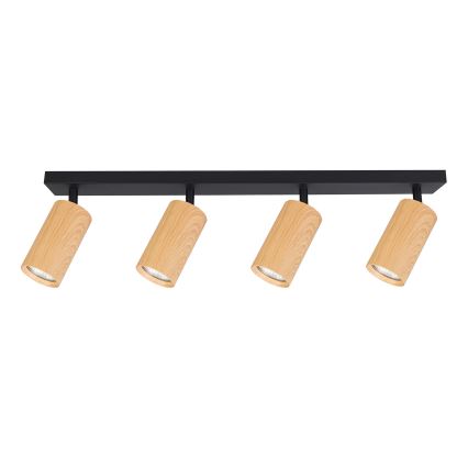 Brilagi - Kohdevalo SELE 4xGU10/30W/230V musta/tammi sisustus