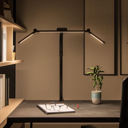 BRILAGI - himmennettävä kosketusohjattu LED-pöytävalaisin klipsillä VARIO LED/24W/230V 3000-6500K CRI 92 musta