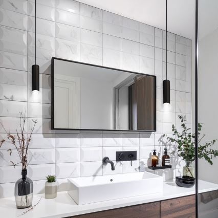 Brilagi - Kylpyhuoneen kattokruunu narussa SELE AQUA 1xGU10/30W/230V IP44 musta