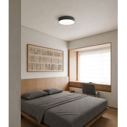 Brilagi - Kylpyhuoneen kattovalaisin liiketunnistimella ja hämäräkytkimellä CLARE 4xE27/24W/230V halkaisija 50 cm antrasiitti IP54