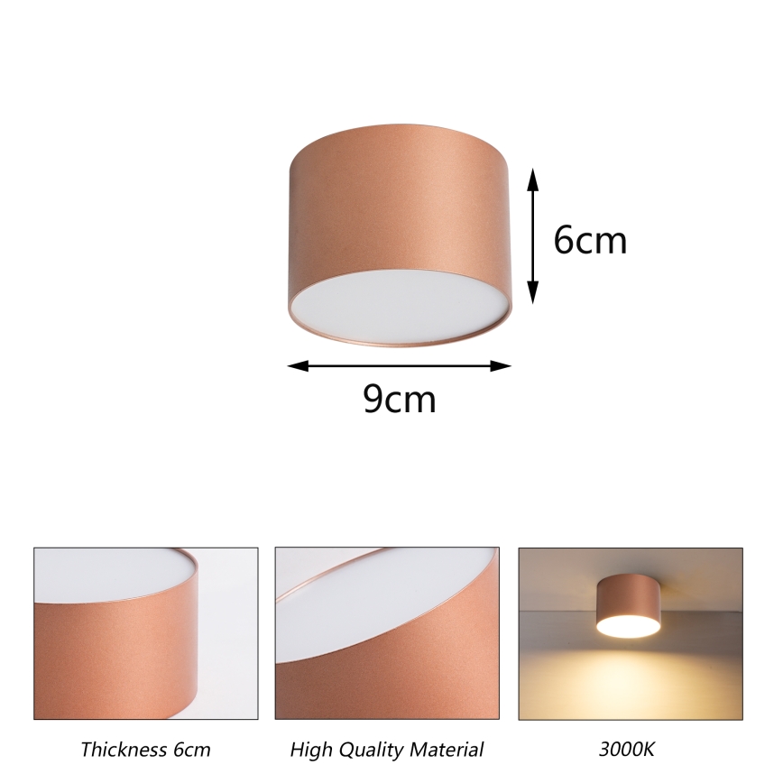 BRILAGI - Kylpyhuoneen kattovalaisin FORIS LED/9W/230V halkaisija 9 cm pronssinvärinen IP44 CRI 90