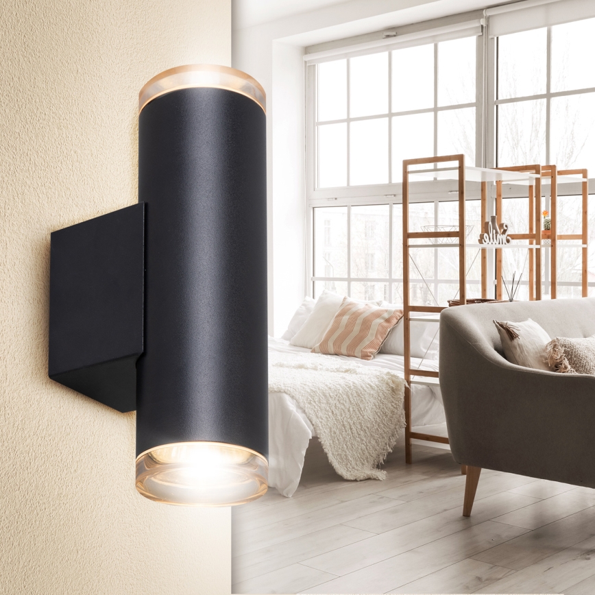 Brilagi - Kylpyhuoneen seinäspotti SELE AQUA 2xGU10/30W/230V IP44 musta