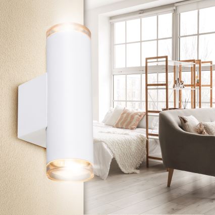 Brilagi - Kylpyhuoneen seinäspotti SELE AQUA 2xGU10/30W/230V IP44 valkoinen