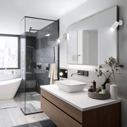 Brilagi - Kylpyhuoneen kohdevalo SELE 1xGU10/30W/230V IP44 hopea