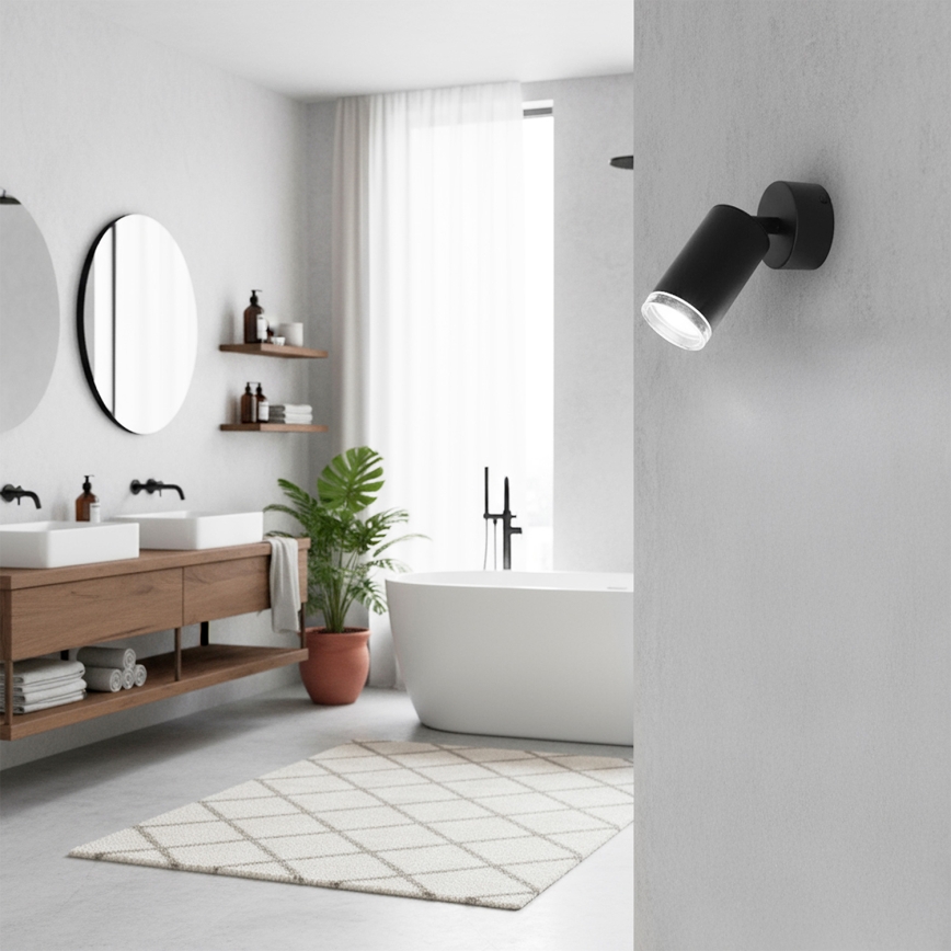 Brilagi - Kylpyhuoneen kohdevalo SELE 1xGU10/30W/230V IP44 musta
