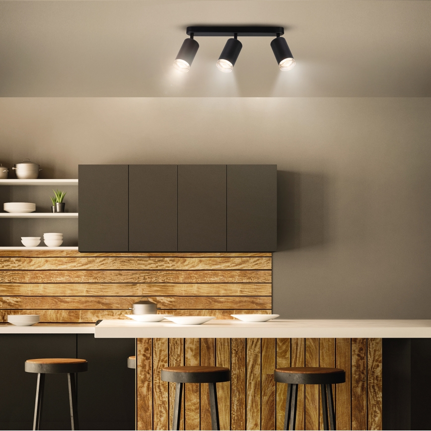 Brilagi - Kylpyhuoneen kohdevalo SELE 3xGU10/30W/230V IP44 musta