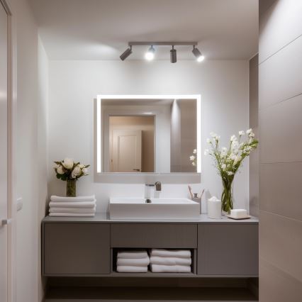 Brilagi - Kylpyhuoneen kohdevalo SELE 4xGU10/30W/230V IP44 hopea