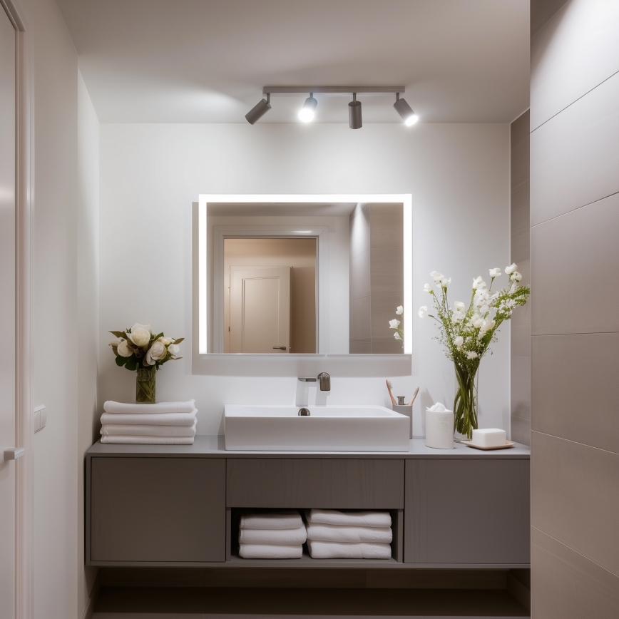 Brilagi - Kylpyhuoneen kohdevalo SELE 4xGU10/30W/230V IP44 hopea