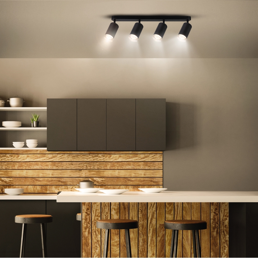 Brilagi - Kylpyhuoneen kohdevalo SELE 4xGU10/30W/230V IP44 musta