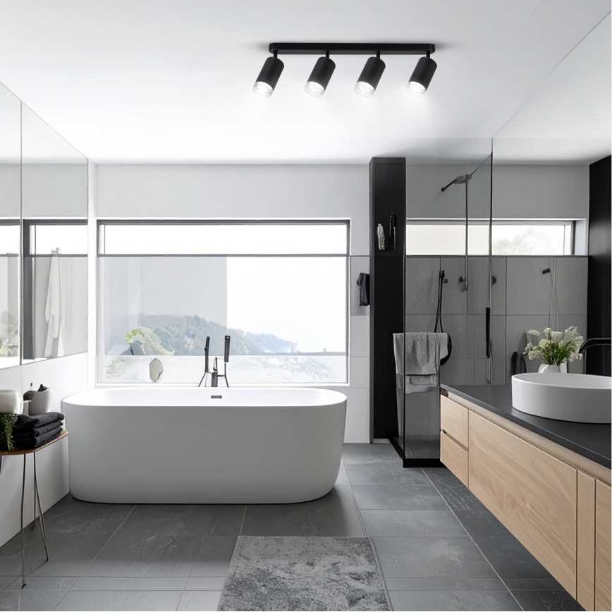 Brilagi - Kylpyhuoneen kohdevalo SELE 4xGU10/30W/230V IP44 musta