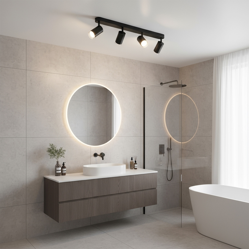 Brilagi - Kylpyhuoneen kohdevalo SELE 4xGU10/30W/230V IP44 musta