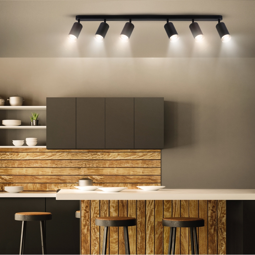 Brilagi - Kylpyhuoneen kohdevalo SELE 6xGU10/30W/230V IP44 musta