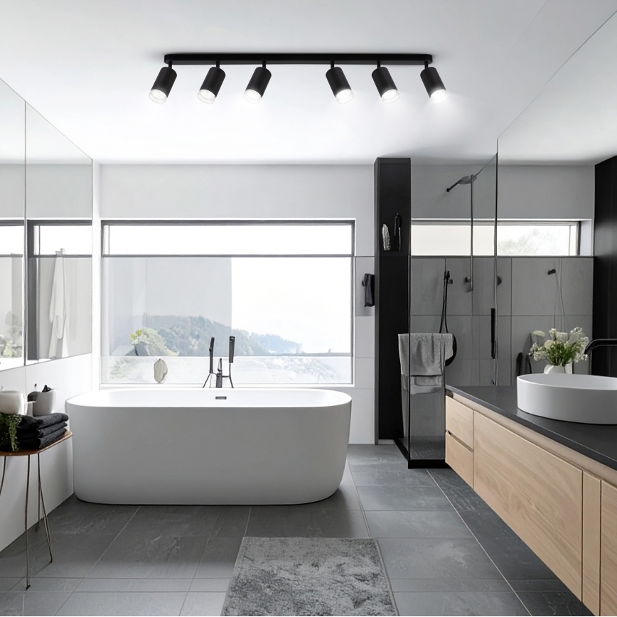 Brilagi - Kylpyhuoneen kohdevalo SELE 6xGU10/30W/230V IP44 musta