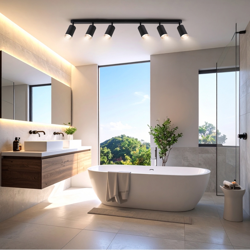 Brilagi - Kylpyhuoneen kohdevalo SELE 6xGU10/30W/230V IP44 musta