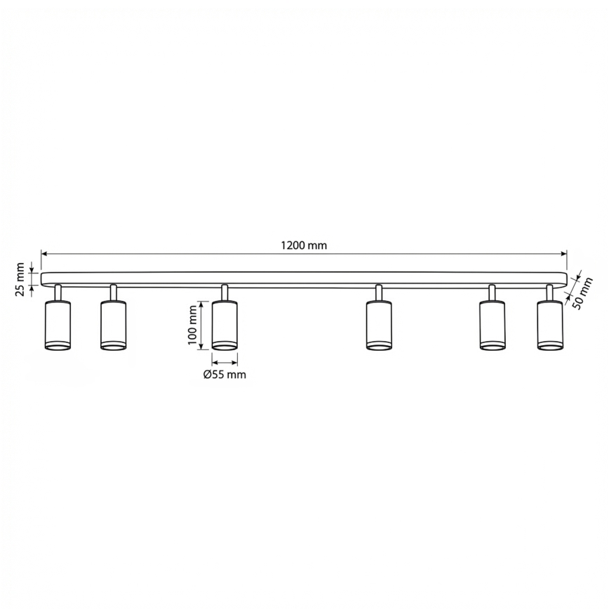 Brilagi - Kylpyhuoneen kohdevalo SELE 6xGU10/30W/230V IP44 musta