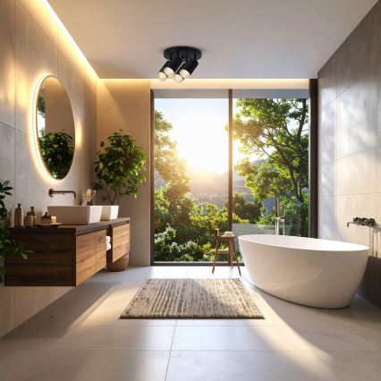 Brilagi - Kylpyhuoneen kohdevalo SELE AQUA 4xGU10/30W/230V IP44 musta