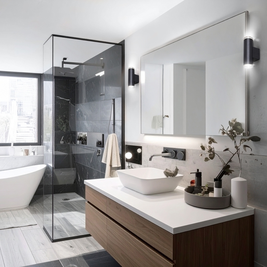 Brilagi - helmiäisviimeistelyllä SELE AQUA 4xGU10/30W/230V IP44 musta