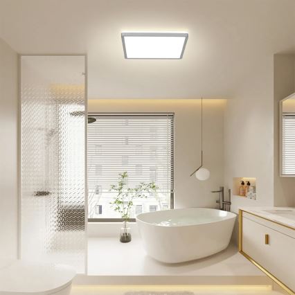 Brilagi - LED-kylpyhuoneen kattovalaisin ULTRA SLIM LED/24W/230V 42x42 cm hopea IP54
