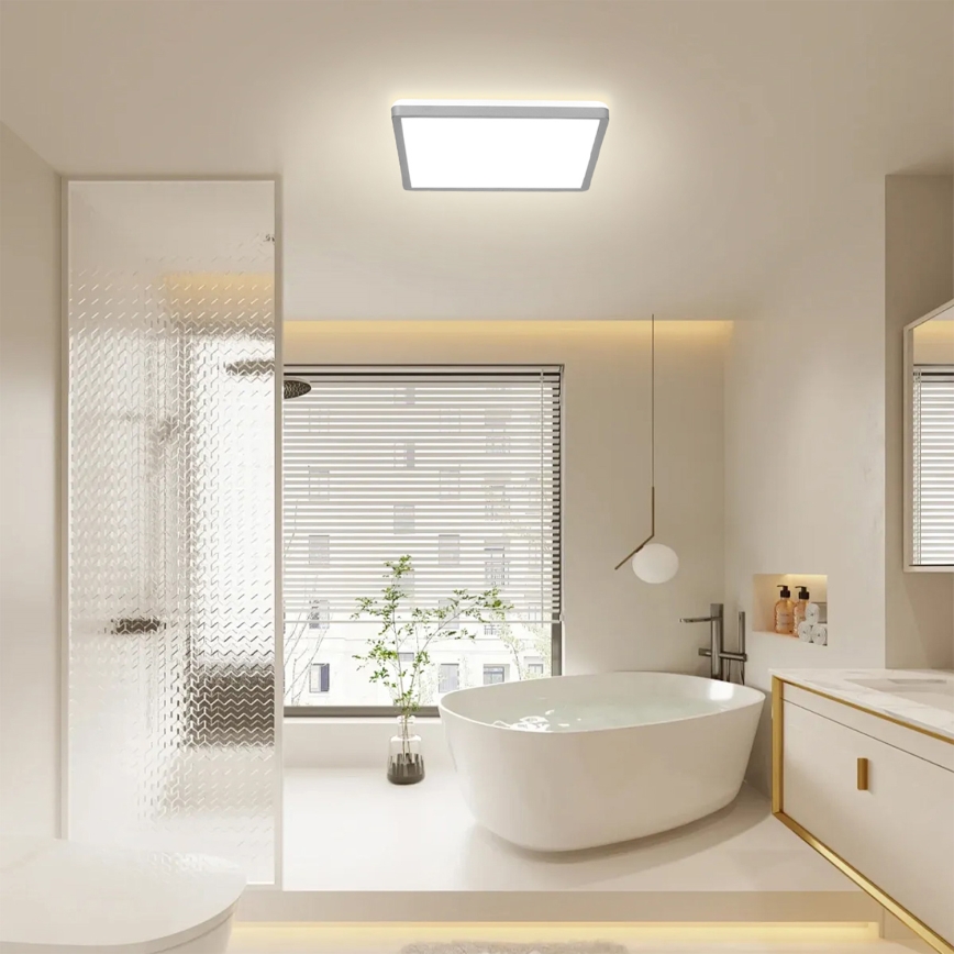 Brilagi - LED-kylpyhuoneen kattovalaisin ULTRA SLIM LED/24W/230V 42x42 cm hopea IP54