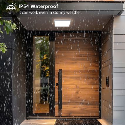 Brilagi - LED-kylpyhuoneen kattovalaisin ULTRA SLIM LED/24W/230V 42x42 cm hopea IP54