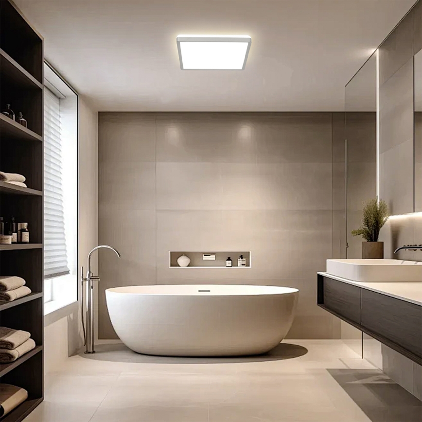 Brilagi - LED-kylpyhuoneen kattovalaisin ULTRA SLIM LED/24W/230V 42x42 cm hopea IP54