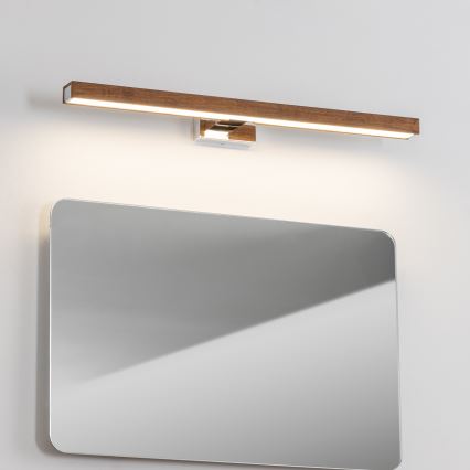 Brilagi - Kylpyhuoneen LED-peilivalo WOODY MIRROR LED/12W/230V 60 cm IP44 tammi kirsikka/kiiltävä kromi