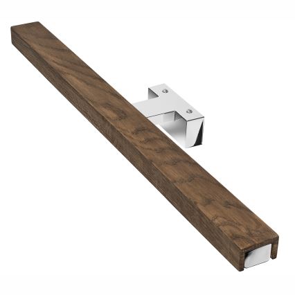 Brilagi - Kylpyhuoneen LED-peilivalo WOODY MIRROR LED/12W/230V 60 cm IP44 tammi saksanpähkinä/kiiltävä kromi