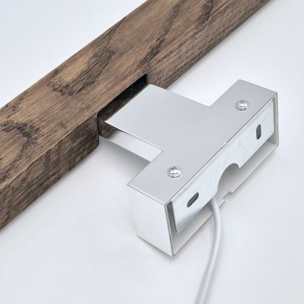 Brilagi - Kylpyhuoneen LED-peilivalo WOODY MIRROR LED/12W/230V 60 cm IP44 tammi saksanpähkinä/kiiltävä kromi