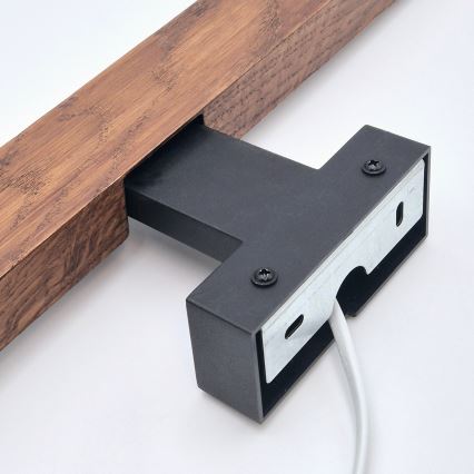 Brilagi - Kylpyhuoneen LED-peilivalo WOODY MIRROR LED/12W/230V 60 cm IP44 tammi kirsikka/musta