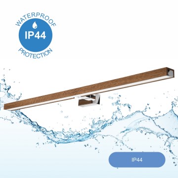 Brilagi - Kylpyhuoneen LED-peilivalo WOODY MIRROR LED/15W/230V 90 cm IP44 tammi kirsikka/kiiltävä kromi