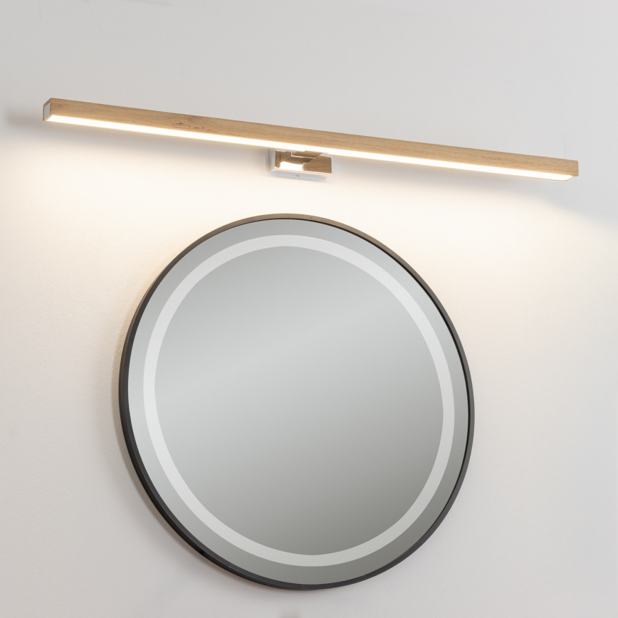 Brilagi - Kylpyhuoneen LED-peilivalo WOODY MIRROR LED/15W/230V 90 cm IP44 tammi/kiiltävä kromi