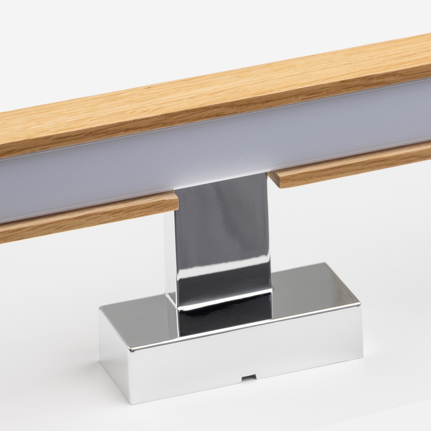 Brilagi - Kylpyhuoneen LED-peilivalo WOODY MIRROR LED/15W/230V 90 cm IP44 tammi/kiiltävä kromi