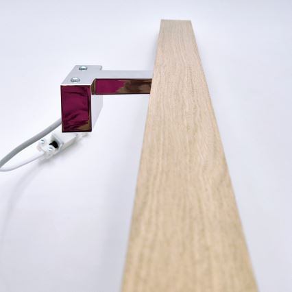 Brilagi - Kylpyhuoneen LED-peilivalo WOODY MIRROR LED/15W/230V 90 cm IP44 tammi/kiiltävä kromi