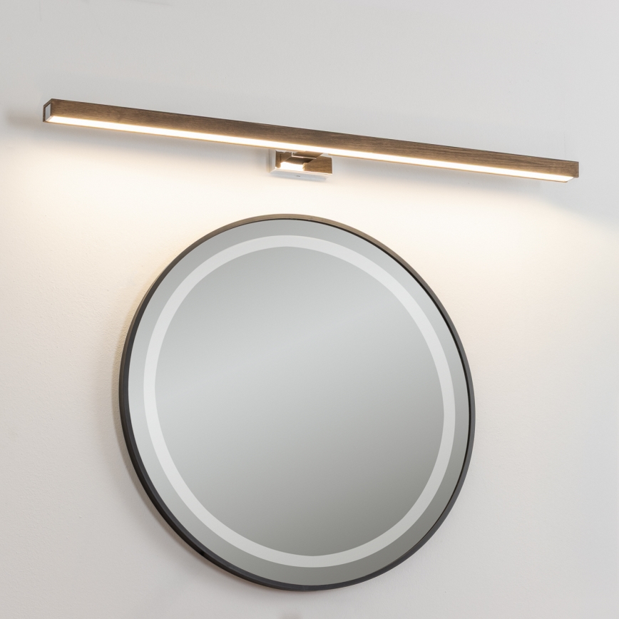 Brilagi - Kylpyhuoneen LED-peilivalo WOODY MIRROR LED/15W/230V 90 cm IP44 tammi saksanpähkinä/kiiltävä kromi