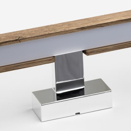 Brilagi - Kylpyhuoneen LED-peilivalo WOODY MIRROR LED/15W/230V 90 cm IP44 tammi saksanpähkinä/kiiltävä kromi