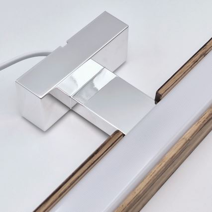 Brilagi - Kylpyhuoneen LED-peilivalo WOODY MIRROR LED/15W/230V 90 cm IP44 tammi saksanpähkinä/kiiltävä kromi